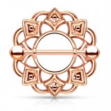 Piercing téton bouclier royal rose (63)