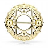 Piercing téton fleur de lys jaune (30)