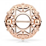 Piercing téton fleur de lys rose (30)