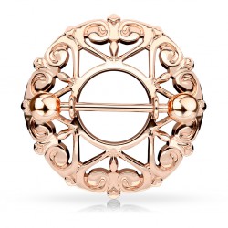 Piercing téton fleur de lys rose (30)