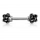Piercing téton barbell 105 - Deux roses grises