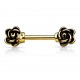 Piercing téton barbell 105 - Deux roses jaunes
