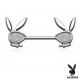 Piercing téton playboy 7 - Lapins gris satins