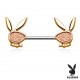 Piercing téton playboy 7 - Lapins roses satins