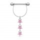 Piercing téton étoile 12 - Triple zircones roses