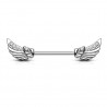 Piercing téton barbell 88 - Ailes strass transparents