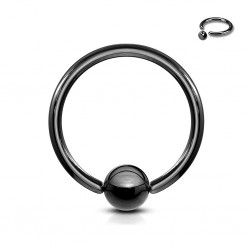 Piercing anneau 1,6mm 03 - Plaqué-titane noir