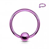 Piercing anneau 1,6mm 03 - Plaqué-titane lilas