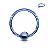 Piercing anneau 1,6mm 03 - Plaqué-titane bleu
