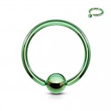 Piercing anneau 1,6mm 03 - Plaqué-titane vert-pomme