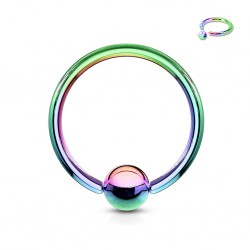 Piercing anneau 1,6mm 03 - Plaqué-titane rainbow