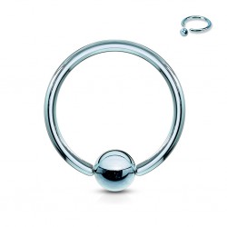 Piercing anneau 1,6mm 03 - Plaqué-titane bleu-clair