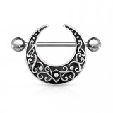 Piercing téton lune celtique grise (47)