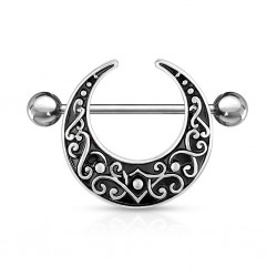 Piercing téton lune celtique grise (47)