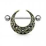 Piercing téton lune celtique jaune (47)