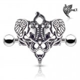 Piercing téton deux éléphants vintages gris (46)