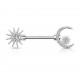 Piercing téton barbell 32 - Gris soleil et lune