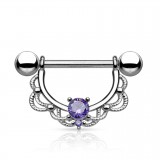 Piercing téton vintage deluxe cristal lilas (80)