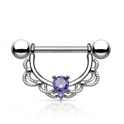 Piercing téton vintage deluxe cristal lilas (80)