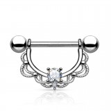Piercing téton vintage deluxe cristal transparent (80)