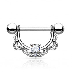 Piercing téton vintage deluxe cristal transparent (80)