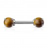 Piercing téton barbell 28 - Oeil de tigre