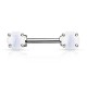 Piercing téton barbell 28 - Pierre opalescente