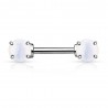 Piercing téton barbell 28 - Pierre opalescente