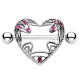 Piercing téton coeur majestueux strass roses (21)