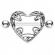 Piercing téton coeur majestueux strass transparents (21)