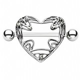 Piercing téton coeur majestueux strass transparents (21)