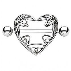 Piercing téton coeur majestueux strass transparents (21)