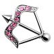 Piercing téton arc et flèche avec strass roses (14)