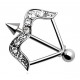 Piercing téton arc et flèche avec strass transparents (14)