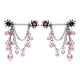 Piercing téton barbell 43 - Perles (La paire)