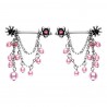 Piercing téton barbell 43 - Perles roses (La paire)