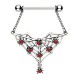 Piercing téton barbell 44 - Toile et araignées rouges