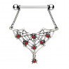 Piercing téton barbell 44 - Toile et araignées rouges