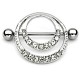 Piercing téton deux cercles avec strass transparents (11)