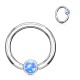 Piercing anneau 1,6mm 85 - Opalite plate bleue