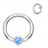 Piercing anneau 1,6mm 85 - Opalite plate bleue
