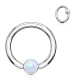 Piercing anneau 1,6mm 85 - Opalite plate aurora