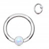 Piercing anneau 1,6mm 85 - Opalite plate aurora