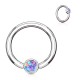 Piercing anneau 1,6mm 85 - Opalite plate lilas