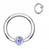 Piercing anneau 1,6mm 85 - Opalite plate lilas