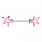Piercing téton barbell 03 - Zircone étoile