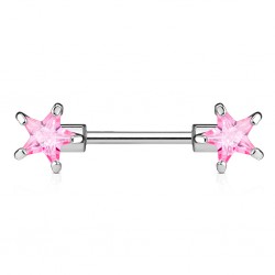 Piercing téton barbell 03 - Zircone étoile