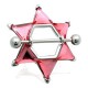 Piercing téton étoile 04 - Gros zircones roses