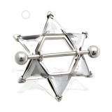 Piercing téton étoile 04 - Gros zircones transparents