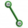 Piercing téton barbell vert cristal transparent (19)